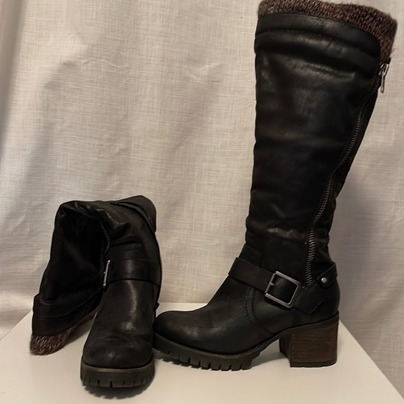 Crown Vintage Shoes - Chunky black Crown Vintage boots
